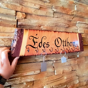 Édes Otthon rusztikus fa kulcstartó � egyedi, kézzel készített falidísz - otthon & életmód - dekoráció - fali és függő dekoráció - fali kulcstartó - Meska.hu