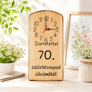 Rusztikus 70. születésnapi falióra � egyedi, kézműves ajándék , Otthon & Életmód, Dekoráció, Fali és függő dekoráció, Falióra & óra, Famegmunkálás, MESKA