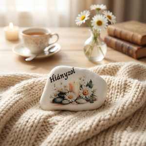 Hiányzol � Kegyeleti emlékkő margarétákkal, Otthon & Életmód, Vallás, Temetkezési tárgy, Sírdísz, kegyeleti dísz, Decoupage, transzfer és szalvétatechnika, MESKA