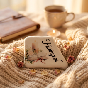 Hiányzol � Könyv és gyertya motívummal díszített kegyeleti emlékkő , Otthon & Életmód, Vallás, Temetkezési tárgy, Sírdísz, kegyeleti dísz, Decoupage, transzfer és szalvétatechnika, MESKA