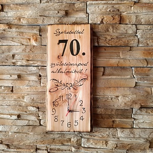 Egyedi 70. születésnapi fa falióra � kézműves ajándék szeretettel - otthon & életmód - dekoráció - fali és függő dekoráció - falióra & óra - Meska.hu