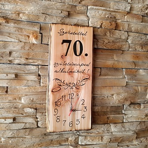 Egyedi 70. születésnapi fa falióra � kézműves ajándék szeretettel - otthon & életmód - dekoráció - fali és függő dekoráció - falióra & óra - Meska.hu