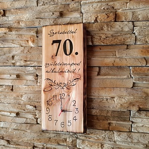 Egyedi 70. születésnapi fa falióra � kézműves ajándék szeretettel - otthon & életmód - dekoráció - fali és függő dekoráció - falióra & óra - Meska.hu