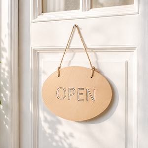 Kétoldalú fa OPEN/CLOSED ajtótábla � kézzel festett, rusztikus üzletnyitó tábla - Meska.hu