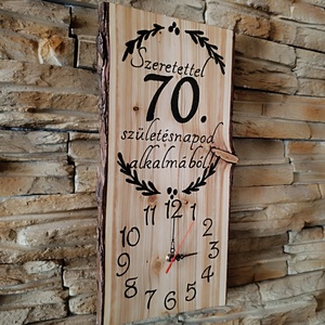 70. születésnap fa falióra� Egy élet emléke, szeretettel - otthon & életmód - dekoráció - fali és függő dekoráció - falióra & óra - Meska.hu