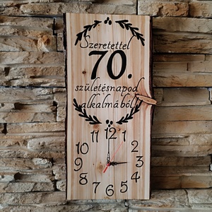 70. születésnap fa falióra� Egy élet emléke, szeretettel - otthon & életmód - dekoráció - fali és függő dekoráció - falióra & óra - Meska.hu