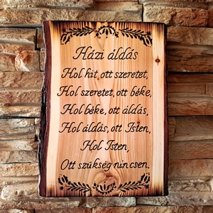 Házi áldás � rusztikus fa falikép  - otthon & életmód - dekoráció - kép & falikép - képkeret - Meska.hu