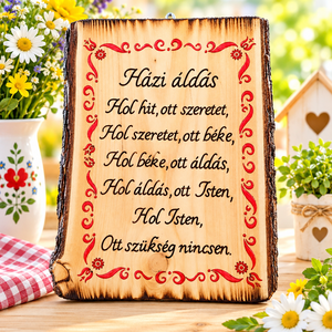 � Házi áldás � rusztikus fa falikép - Meska.hu