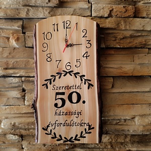  50. házassági évfordulóra � Egyedi, kézzel készült falióra  - otthon & életmód - dekoráció - fali és függő dekoráció - falióra & óra - Meska.hu