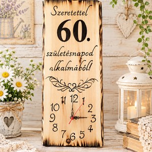 �� Születésnapi 60-as falióra � egyedi, kézműves ajándék - Meska.hu