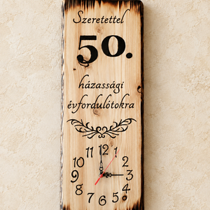 �  Egyedi, kézzel készített fa falióra � Szeretettel az 50. házassági évfordulóra  - Meska.hu