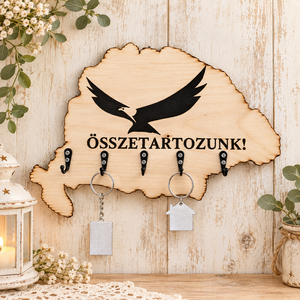 �� Összetartozunk! � Magyarország alakú, egyedi fa kulcstartó sas motívummal  - Meska.hu
