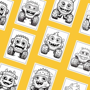 A szörnykocsi színeződ 1. - 30 oldal, Művészet, Grafika & Illusztráció, Digitális, Fotó, grafika, rajz, illusztráció, MESKA