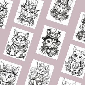 A steampunk macska színeződ 1. - 30 oldal - művészet - grafika & illusztráció - digitális - Meska.hu