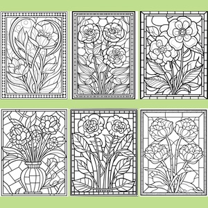 A virágos ólomüveg színeződ 1. - 30 oldal - művészet - grafika & illusztráció - digitális - Meska.hu