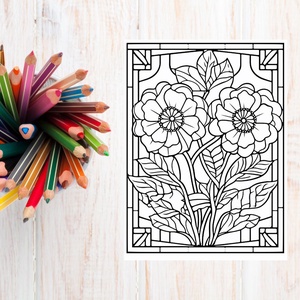 A virágos ólomüveg színeződ 1. - 30 oldal - művészet - grafika & illusztráció - digitális - Meska.hu