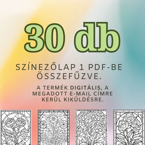 A virágos ólomüveg színeződ 1. - 30 oldal - művészet - grafika & illusztráció - digitális - Meska.hu