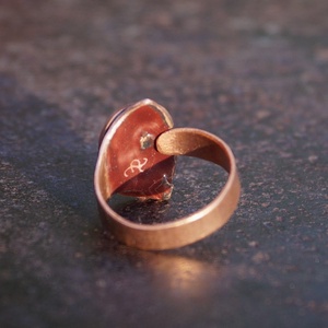 Csigás tűzzománc gyűrű, lila - ékszer - gyűrű - szoliter gyűrű - Meska.hu