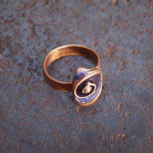 Csigás tűzzománc gyűrű, lila - ékszer - gyűrű - szoliter gyűrű - Meska.hu
