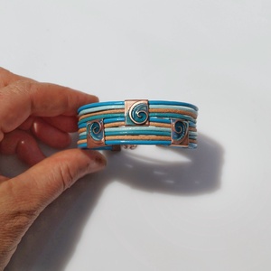 Türkizkék, csigás karkötő nvicus1 számára - Meska.hu