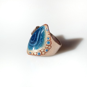 Kék kalapált gyűrű - Meska.hu