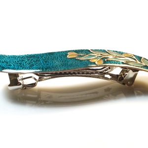 Türkiz, virágszálas hajcsat Epszi számára - ruha & divat - hajdísz & hajcsat - hajcsat & hajtű - Meska.hu