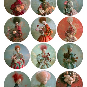 Portrék az Álmok Királyságából (B) � Rizspapír decoupage, nyomtatott A4-es rizspapír, Kellékek & szerszámok, Papír, Decoupage papír, Decoupage, transzfer és szalvétatechnika, MESKA