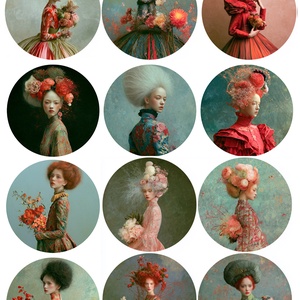 Portrék az Álmok Királyságából (D) � vintage portrékkal nyomtatott rizspapír, A4-es decoupage rizspapír - Meska.hu