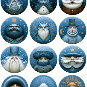 Blue Christmas (E) - Fantasy rice paper, Hartie de orez decoupage A4 - Meska.hu