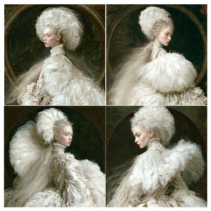White Reverie (B) � Belle Époque női portré rizspapír, A4-es rizspapír - Meska.hu
