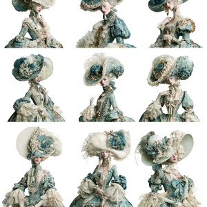 A4-es rizspapír Porcelain Dream (E) - Art Nouveau/Belle Époque porcelán baba portré rizspapír, A4-es rizspapír - Meska.hu
