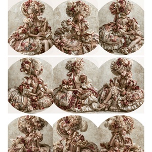 Porcelain Dream (C) - Art Nouveau/Belle Époque porcelán baba portré rizspapír, A4-es rizspapír - Meska.hu