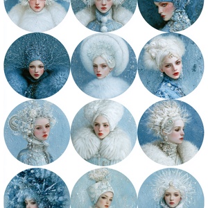White Queens (I) � Fantázia-rizspapír, művészi rizspapír, A4-es rizspapír dekupázshoz, Kellékek & szerszámok, Papír, Decoupage papír, Decoupage, transzfer és szalvétatechnika, MESKA