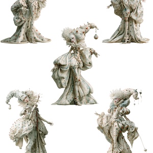 A Harlequin Court � Fantasy-figurák rizspapíron, A4-es decoupage rizspapír - Meska.hu