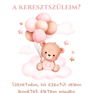 Keresztszülő felkérő képeslap, Otthon & Életmód, Papír, írószer, Ajándékozás kellékei, Képeslap, üdvözlőlap, Fotó, grafika, rajz, illusztráció, MESKA