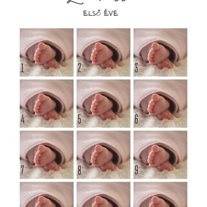 Baba első 12 hónapja  személyre szabott fotókollázs - otthon & életmód - dekoráció - kép & falikép - mozaik kép - Meska.hu