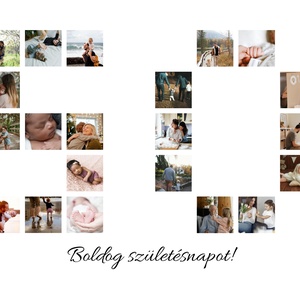 Szülinapi fotókollázs számformában, Otthon & Életmód, Dekoráció, Kép & Falikép, Mozaik kép, Fotó, grafika, rajz, illusztráció, MESKA