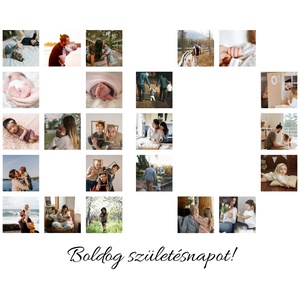 Szülinapi fotókollázs számformában - otthon & életmód - dekoráció - kép & falikép - mozaik kép - Meska.hu