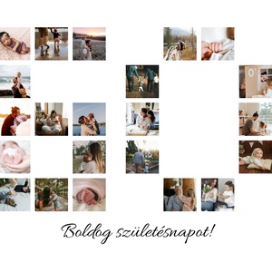 Szülinapi fotókollázs számformában - otthon & életmód - dekoráció - kép & falikép - mozaik kép - Meska.hu