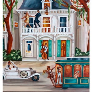 Művészi Nyomat - New Orleans, Jazz zenészek New Orleansban, 1920 , Művészet, Grafika & Illusztráció, Művészi nyomat, Festészet, MESKA