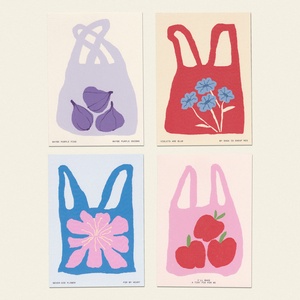 Rózsaszín szatyor � 'The Bag I Dreamed' sorozatból / Illusztrált nyomat - művészet - grafika & illusztráció - művészi nyomat - Meska.hu