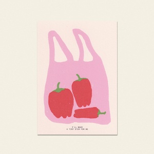 Paprika szatyor � 'Tiny Garden' sorozatból / Illusztrált nyomat - Meska.hu