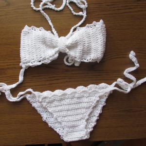 Horgolt bikini fehér, Ruha & Divat, Női ruha, Fürdőruha & Fehérnemű, Horgolás, MESKA
