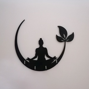 Buddha lótusz pózban fali kulcstartó - otthon & életmód - dekoráció - fali és függő dekoráció - fali kulcstartó - Meska.hu