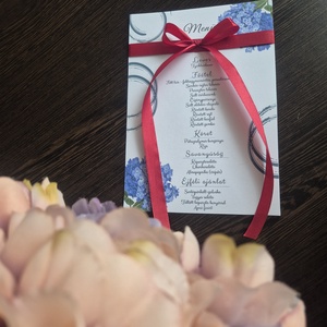 Szalagos menükártya, Esküvő, Dekoráció, Tálalás, Mindenmás, MESKA