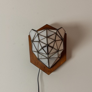 Tiffany Jegesmedve Üveg Trófea Falilámpa, különleges,egyedi színes jegesmedve lámpa, 100% handmade, természet inspirálta -  - Meska.hu