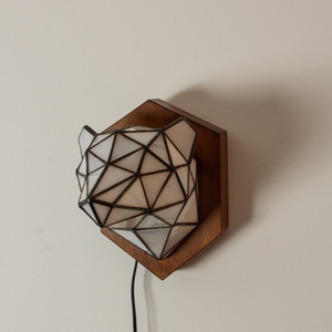 Tiffany Jegesmedve Üveg Trófea Falilámpa, különleges,egyedi színes jegesmedve lámpa, 100% handmade, természet inspirálta -  - Meska.hu