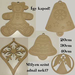 Karácsonyi hangulatú ablak vagy ajtódísz gravírozott mintával, amit csak ki kell festeni , Karácsony, Karácsonyi lakásdekoráció, Karácsonyi ablakdíszek, ablakmatricák, Famegmunkálás, Gravírozás, pirográfia, MESKA