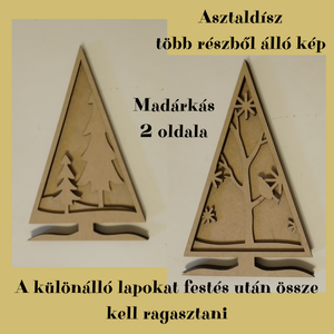Fenyőfa alakú többrétegű 3D hatású kétoldalú asztali ünnepi dísz  - karácsony - karácsonyi lakásdekoráció - karácsonyi lakásdíszek - Meska.hu