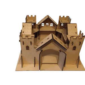 Középkori palota   várudvar játék nyitható kapuval (kastély vagy vár) - játék & sport - baba & babaház - babaház - Meska.hu